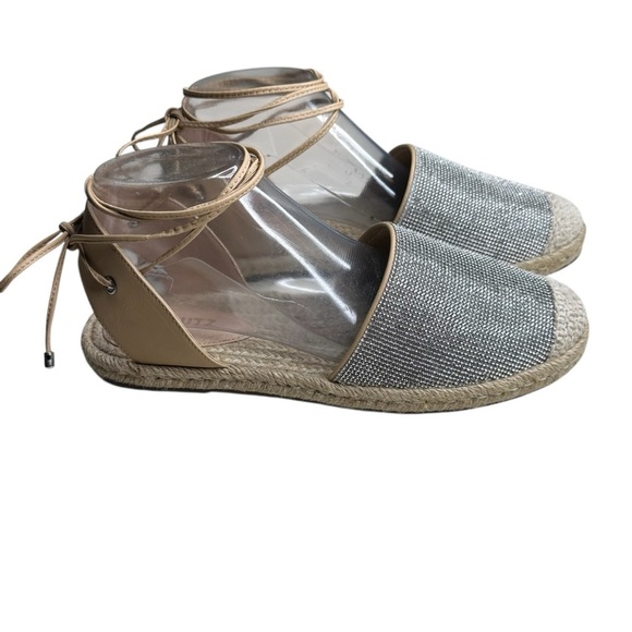 Schutz Glitter Lace-Up Espadrilles - Celinah. Size 9 - Picture 1 of 9